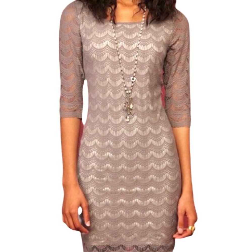 Free People Women Medium Gray 3/4 Sleeve open back